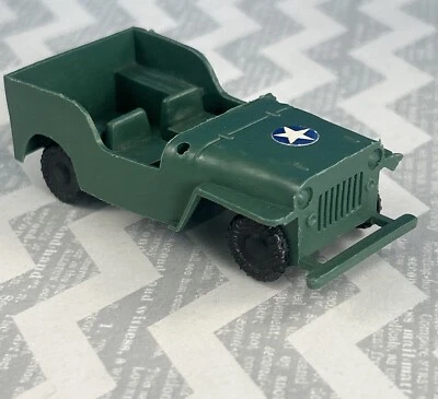 "Jeep militar de colección MARX ejército de Estados Unidos Segunda Guerra Mundial juguete de plástico incompleto 2,75"" vehículo raro" Foto 1 de 4