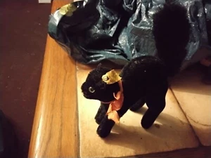 STEIFF ,, SCHWARZE KATZE MIT BUCKEL ,, 60ZIGER CA. 22 CM - Bild 1 von 4