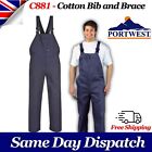 Genuine Portwest Bib & Brace Overall High Quality Cotton Workwear Coverall #C881