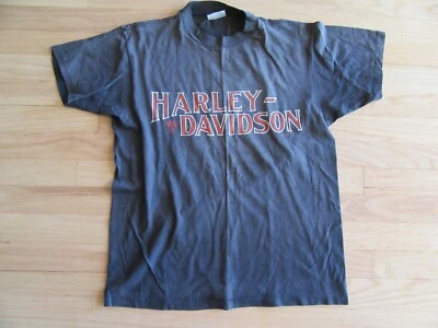 20N/CAMISETA HARLEY VINTAGE/PUNTADA ÚNICA/DELGADA/GRIS OSCURO/1983/TALLA 42-44/JOHNSTON Foto 1 de 4