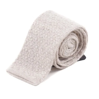 Kiton Napoli тонкий узор мягкий трикотаж квадратный конец шерсти и шелка галстук новый с Ярлыками - Изображение 1 из 4