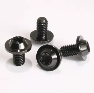 M6x10mm Flanschbolzen Titan schwarz M6 T30 Torx Kopfbolzen M6x10mm Schraube 2,1g - Bild 1 von 4