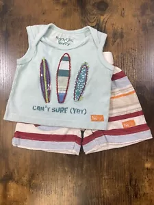 Naartjie Baby Boy Board Tank Shorts 2pc Set 100% Cotton Size 0-3months - Picture 1 of 5