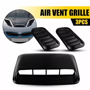 3PCS Universal Car SUV Decorative Air Flow Intake Hood Scoop Bonnet Vent Cover - Picture 1 of 13