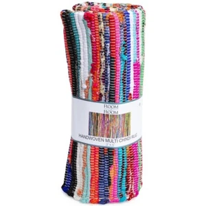  Bohemian Colorful Chindi Area Rug- Hand Woven Multi 3x5 Dyed Chindi Rug - Picture 1 of 2