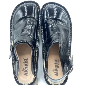 Alegria ALG-112 Clogs Womens sz 7.5 38 Black Patent Leather. Mules - Picture 1 of 6