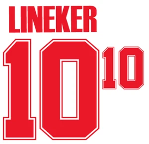 England Lineker Namenssatz Shirt Fußball Zahl Buchstabe Wärmedruck Fußball 1992 H - Bild 1 von 1