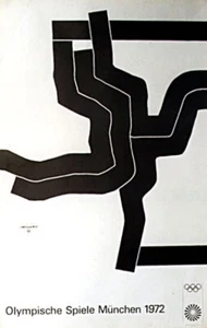 Eduardo Chillida 1972 Munich Poster Olympics 40" X 25" EXCELLENT Condition - Picture 1 of 4