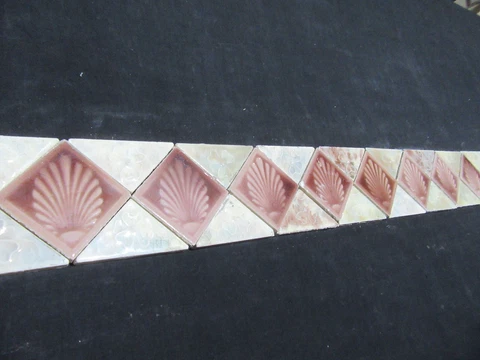 ~ LOT OF 32 + 16 ANTIQUE OLD BRIDGE TILES SHELLS AND 3 LEAF CLOVER ~ SALVAGE Cover
