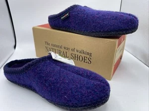 German Haflinger Womens Classic Slipper Purple Speckle Wool Sz 42/US 11 Germany - Picture 1 of 21