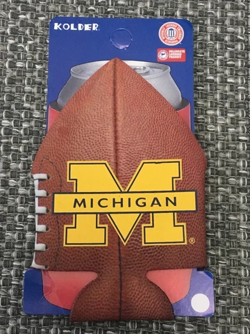 MICHIGAN WOLVERINES NCAA FOOTBALL CAN COOLER COLLAPSIBLE INSULATED BOTTLE HOLDER Cover