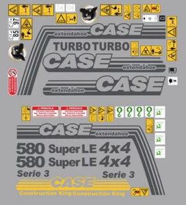 Case 580SLE decalcomanie adesive kit Completo - Imagen 1 de 2