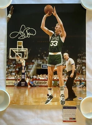 Larry Bird Boston Celtics Signed 16x20 Photo Autographed PSA DNA COA - Image 1 of 4