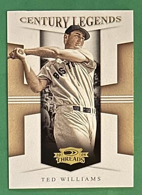 Donruss Threads Century Legends 2008 Ted Williams #CL-4 Boston Red Sox Foto 1 de 2