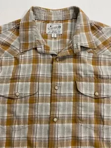 Men's Lucky Brand Shirt Tag Size M Actual Size S Snaps Long Sleeve Pockets NEW - Picture 1 of 7