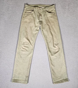 Levis 501xx Jeans 36x36 (36x33) Mens Button Fly Olive Green Straight Leg Denim - Picture 1 of 19