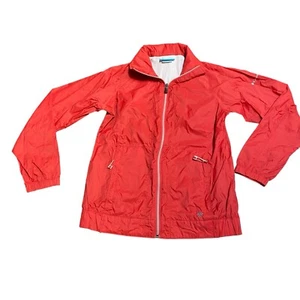 Columbia Omni-Shield Logo Red Windbreaker Rain Coat Jacket Small Full Zip - Picture 1 of 9