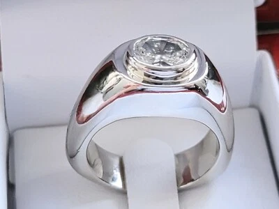 ANILLO DE COMPROMISO DE DIAMANTES DE PLATINO DE ALTA CALIDAD PARA HOMBRE 9,75 40,8 GR Foto 1 de 4