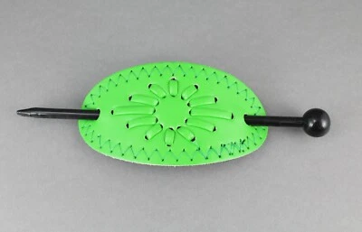Pinza de pelo deslizable de cuero sintético verde pasador accesorio horquilla Starburst Foto 1 de 4
