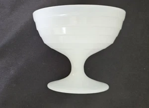 HAZEL ATLAS MODERTONE Platonite PASTEL WHITE SHERBET CUPS - Picture 1 of 7