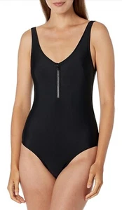 $108 DKNY Women's Standard One Piece Scoop Neck Bathing Suit Size 14 NWT - Picture 1 of 5