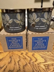 Bath & Body Works SWEET WHISKEY Large 3-Wick Candles NEW * Set Of 2 - Picture 1 of 5