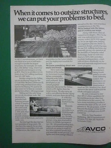 11/1980 PUB AVCO AEROSTRUCTURES WING L-1011 C-5 BAE 146 CAD/CAM ORIGINAL AD - Picture 1 of 1
