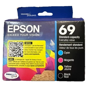 Epson 69 4pk Combo Ink Cartridges - Black/Cyan/Magenta/Yellow (In Date) NEW !!! - Picture 1 of 5