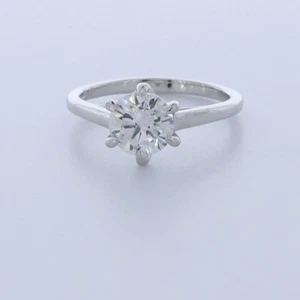 Solitärring 2,0 kt Laborgefertigter Diamant E/VVS2 Rundschliff Platin Kronenkopf - Bild 1 von 4