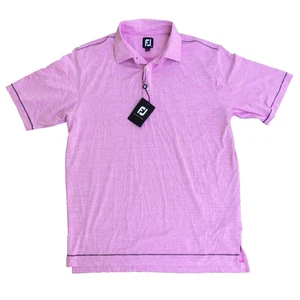 Polo da golf FootJoy nuova con etichetta microstrisce bacche di ghiaccio manica corta - Foto 1 di 11
