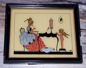 Original 1931 gerahmte Folienkunst "Ein Liebesbrief" C. & A. Richards - Bild 1 von 7