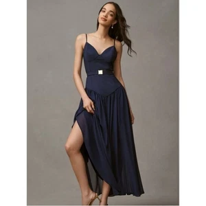 Hutch Rubin ärmelloses Bustier Gürtel Drop-Waist Maxikleid 10 Anthropologie - Bild 1 von 6