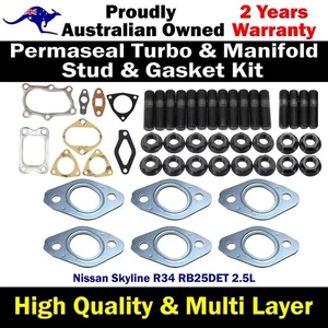 Permaseal Exhaust Manifold Studs&Gasket Kit For Nissan Skyline R34 RB25DET 2.5L - Picture 1 of 11