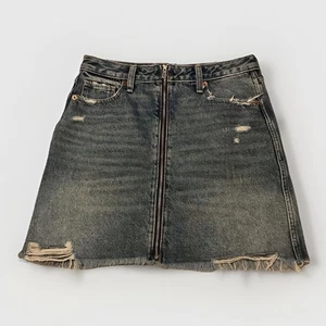 Gonna denim blu ABERCROMBIE & FITCH L Natural Rise vintage linea A taglia 4/27 - Foto 1 di 5