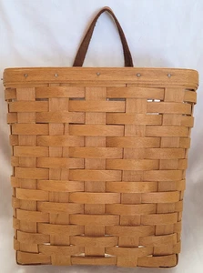Longaberger 1991 Medium hängender gewebter Korb mit Schutzeinlage braun USA 10" - Bild 1 von 9