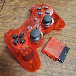 For Sony PlayStation PS2 / PSX Game Vibration Wireless Controller TRANS RED USA - Picture 1 of 12
