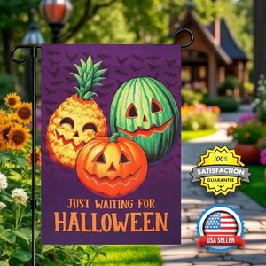 Just Waiting For Halloween Summerween Garden Flag 12.5x18 pulgadas doble cara - Imagen 1 de 12