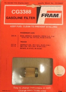 Fram Fuel Filter CG3388 Fits 1976-1978 Buick Chevrolet Oldsmobile Pontiac - Picture 1 of 1