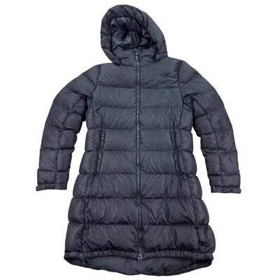 The North Face Puffer Jacket Women's Medium Black Full Zip Removable Hood Parka — 第 1/4 张图片