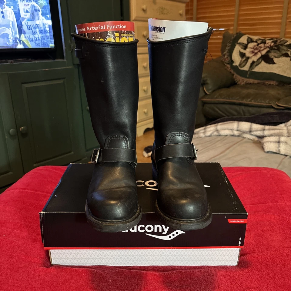 Botas pretas Carolina masculinas motociclista engenheiro 115 biqueira de aço resistente a óleo tamanho 7 - Imagem 1 de 4