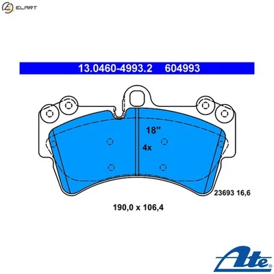 BRAKE PAD SET DISC BRAKE 13.0460-4993.2 FOR VW AUDI Q7/SUV/Van PORSCHE 2.5L 6cyl - Image 1 of 4