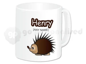 Personalised Ceramic Mug- Hedgehog Design- Any Name - Picture 1 of 1