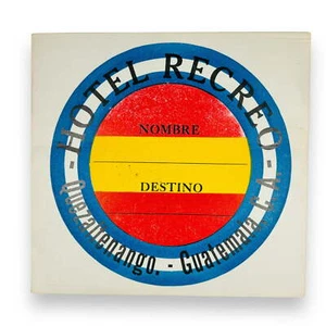 Etiqueta Maleta Equipaje Temprano Hotel Recreo Quezaltenango Guatemala Escaso Vintage - Imagen 1 de 3