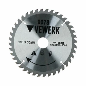 190 mm x 30 mm TCT carburo de tungsteno hojas de sierra circular con punta 40 dientes - Imagen 1 de 3