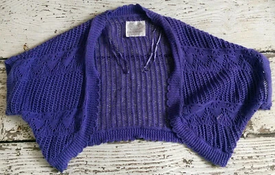 Suéter JUSTICE 12 14 Niñas Encogerse de hombros Tejido Abierto Manga Corta Púrpura DC-TT20 Foto 1 de 2