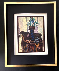 GEORGES BRAQUE + 1948 AWESOME SIGNED PRINT + MATTED & FRAMED + BUY IT NOW!! - Picture 1 of 3