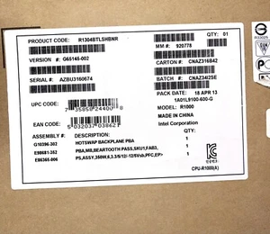 R1304BTLSHBNS Intel Server System R1000 New In Box Excellent 1A01L9100-600-G New - Picture 1 of 3