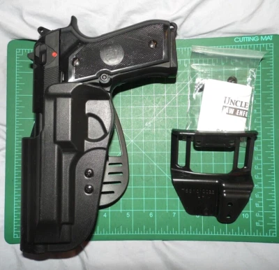 Uncle Mike's 54202 LH Tactical Kydex Belt Paddle Holster Beretta 92FS 96 No Rail - Image 1 of 4