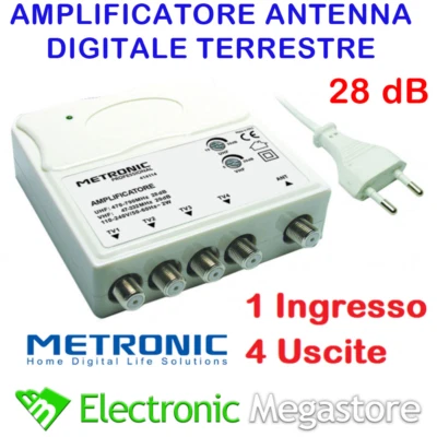 Amplificatore segnale per antenna tv da interno digitale terrestre lineare x uhf - Immagine 1 di 4