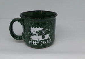 Merry Camper Coffee Mug Painted RV Trailer on a Ceramic Camping Tea Cup 14 oz - Picture 1 of 12